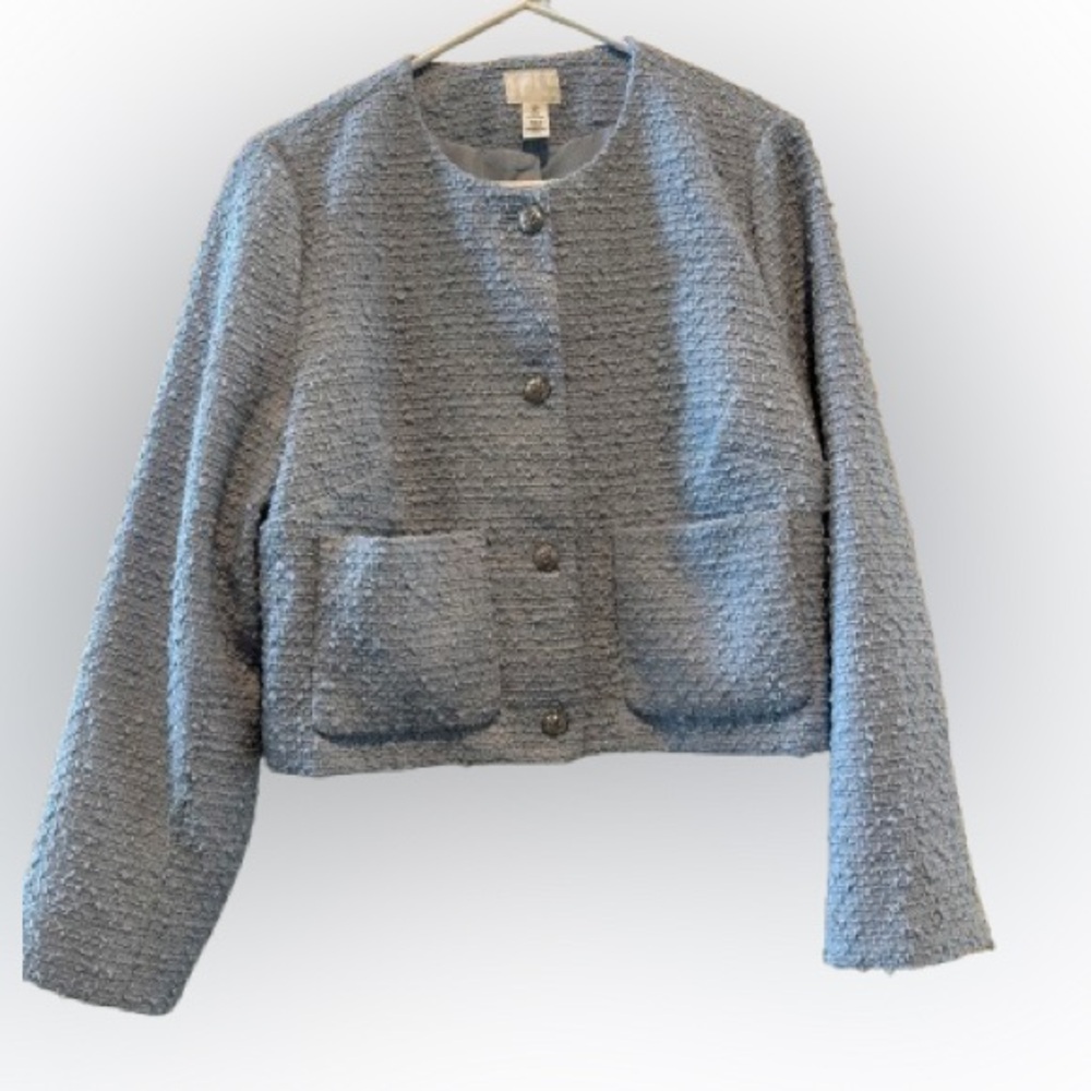 H&M Light Blue Textured Women's Blazer L